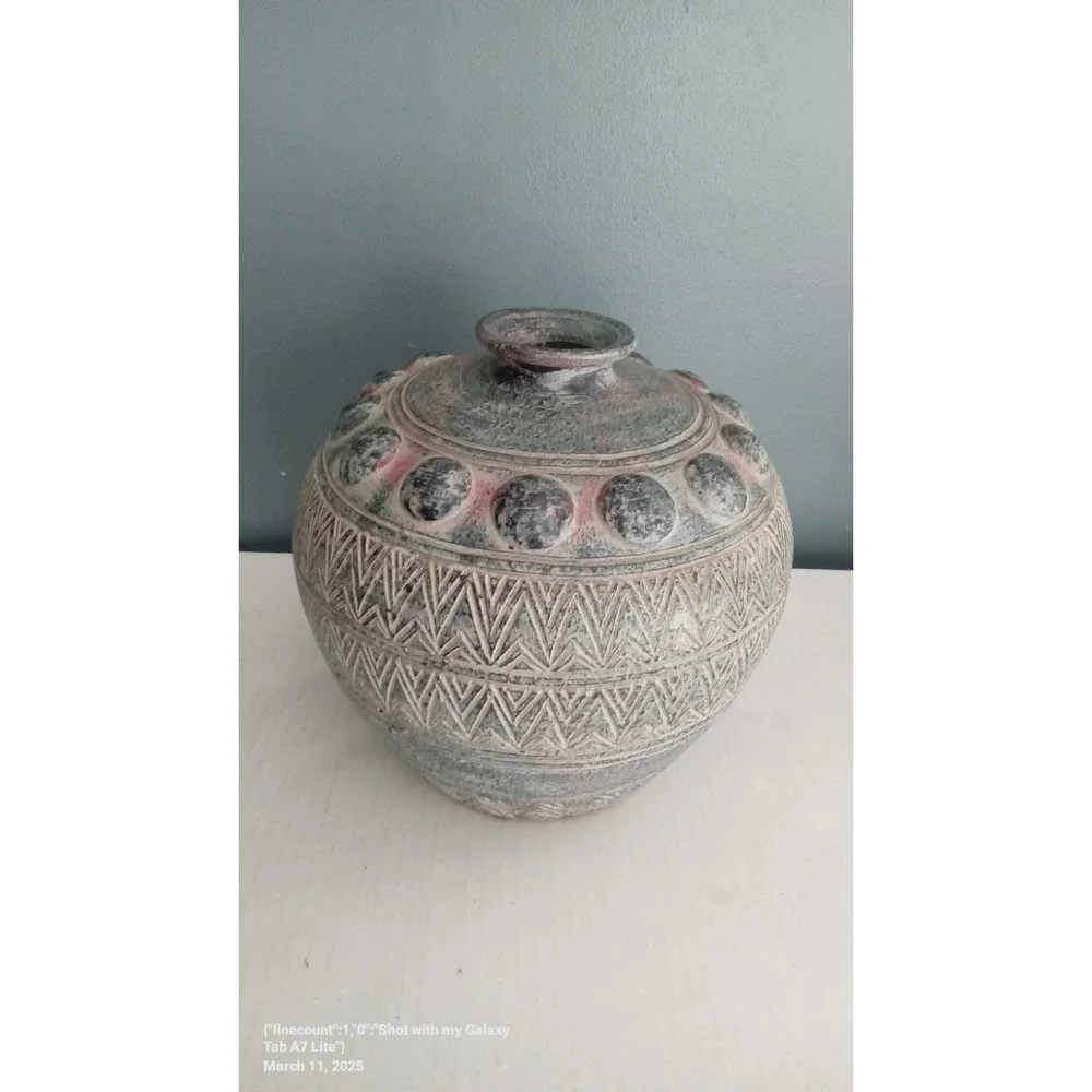 Etched Ceramic Vase Decorative‎ Accent Vase Home Decor Unique Design
